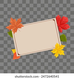 September. autumnal fallen leaves frame . Fall poster,  leaves card. border, frame, wreath of autumn leaves. Eps 10