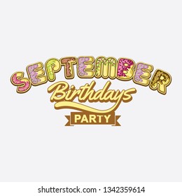 September Birthdays Party Vector