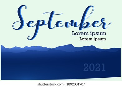 September with Blue Color Based vector Illustration. Creative eps illustration for design Works.