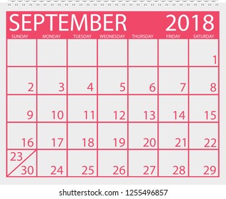 September Calendar 2018