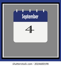 September calendar. Blue, white, gray colors. Bluish vector.