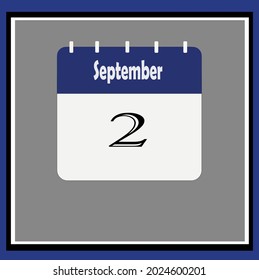 September calendar. Blue, white, gray colors. Bluish vector.