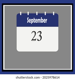 September calendar. Blue, white, gray colors. Bluish vector.