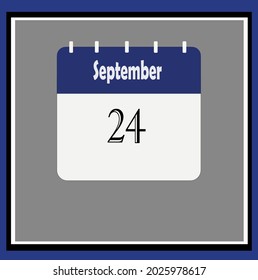 September calendar. Blue, white, gray colors. Bluish vector.
