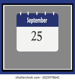 September calendar. Blue, white, gray colors. Bluish vector.
