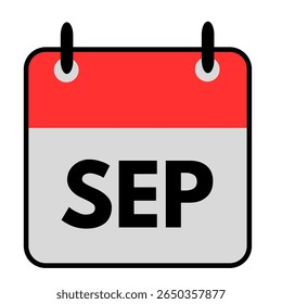 ícone de data do calendário de setembro ícone de mês nota