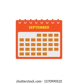 September Calendar Icon Set. Flat style vector EPS.