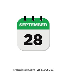 September Calendar Icon Vector Template