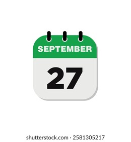 September Calendar Icon Vector Template