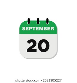 September Calendar Icon Vector Template