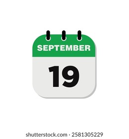 September Calendar Icon Vector Template