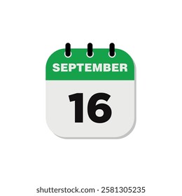 September Calendar Icon Vector Template