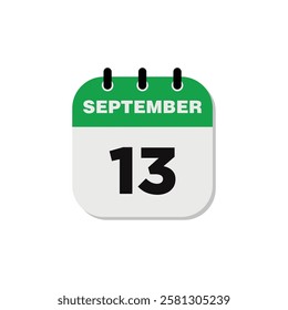 September Calendar Icon Vector Template
