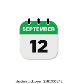 September Calendar Icon Vector Template