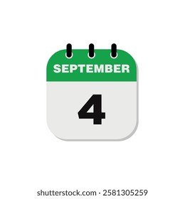 September Calendar Icon Vector Template