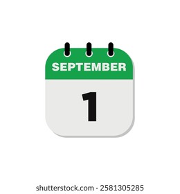 September Calendar Icon Vector Template