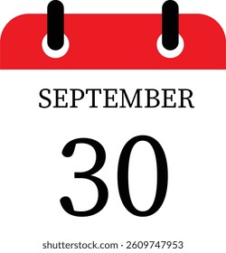 September calendar icon.Agenda plan, May month schedule calendar and Time planner.Meeting appointment time.Calendar Event schedule date.calendar date icon on white background.