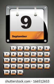 September calendar icons. Set 2014