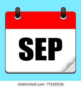 September Calendar icon.Vector illustration