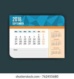september calendar isolated icon