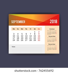 september calendar isolated icon