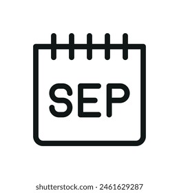 September calendar isolated icon, SEP month vector symbol with editable stroke