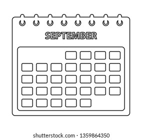 September Calendar line Icon. Editable vector EPS.