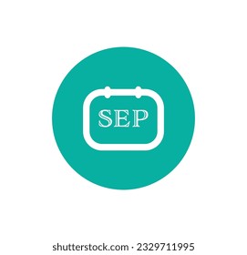 September calendar page vector illustration button. Monthly calendar binder symbol 
