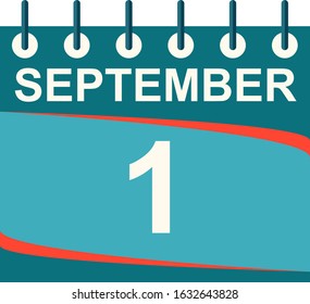 September calendar per day / vector/ 1 September