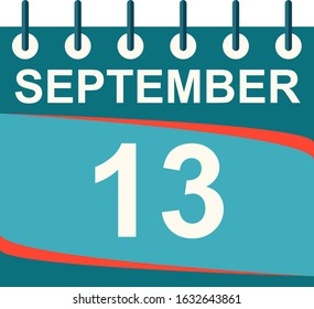 September calendar per day / vector/ 13 September