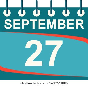 September calendar per day / vector/ 27 September