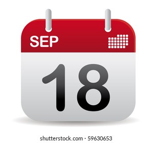 September Calendar In Red Stand Up