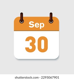 September calendar symbol vector icon.Time management. Holidays icon. Deadline icon. UI elements. Planning.