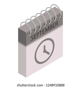 September calendar time icon. Isometric of september calendar time vector icon for web design isolated on white background