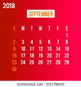 september calendar vector