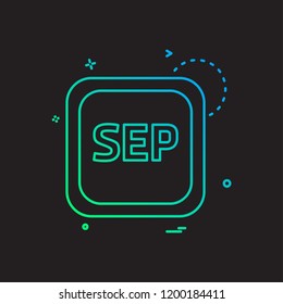 September Calender icon design vector