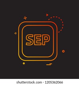 September Calender icon design vector