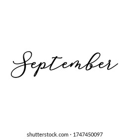 September. Calligraphy card, banner or poster graphic design handwritten lettering vector element.