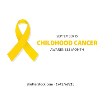 September Is Childhood Cancer Awareness Month. Clipart Image Isolated On White Background