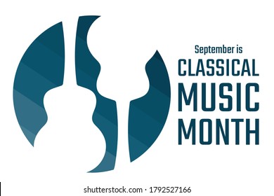 September is classical music month. Holiday concept. Template for background, banner, card, poster with text inscription. Vector EPS10 illustration