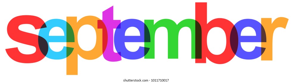 September colorful month of the year – stock vector