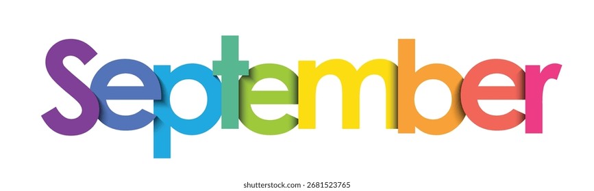 SEPTEMBER bunte Vektortypografie Banner