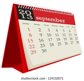 september desk calendar 2013