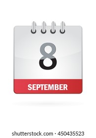 September Eight. Calendar Icon