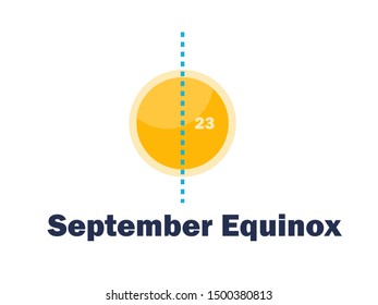 The September Equinox September 23. Sun Cross Celestial Equator Illustration