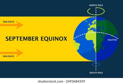 September Equinox Illustration with flat design. vector illustration