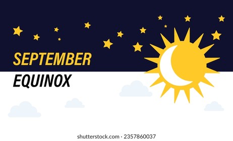 september equinox vector background illustration