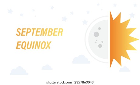 september equinox vector background illustration