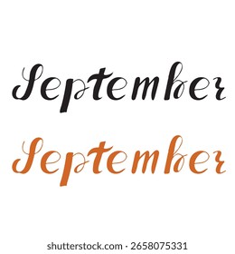 Letras de la mano de septiembre Variantes negras y naranjas