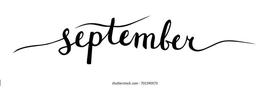 September Hand Lettering Vector Ink Stock Vector (Royalty Free ...